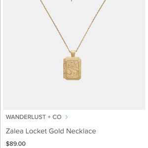 Wanderlust + Co Zalea Locket Gold Necklace